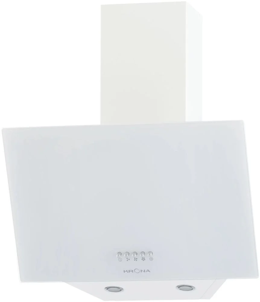 Вытяжка наклонная KRONA HELGA 500 white PB (950 м³/ч / 100 Вт / LED освещение 2x1 Вт / ширина - 49.6 см / белый / стекло)-0