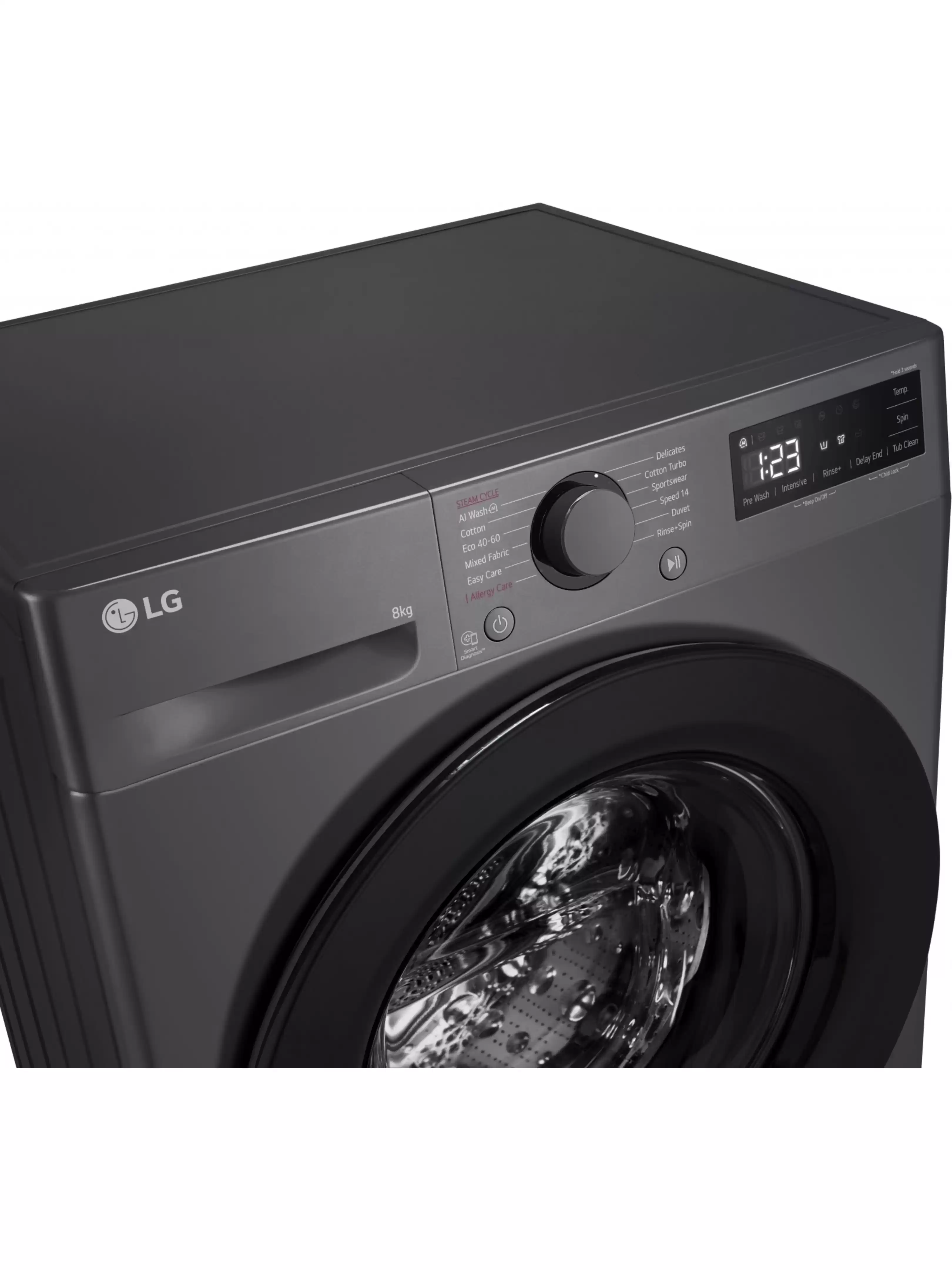 Стиральная машина LG F2WR508SBM (47.5см / 8кг / 1200об / пар / добавление белья / AI DD ™ / Steam™ / Inverter Direct Drive / A+++ / Чёрный)-6