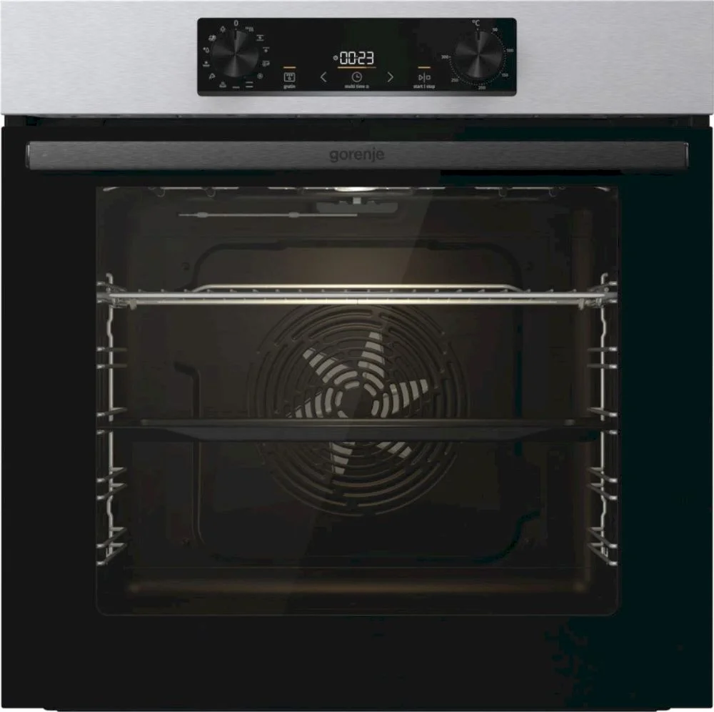 Духовой шкаф Gorenje BOB6737E01XK (Essential / Нерж. / SilverMatte / IconLED / AirFry / GentleBake / AquaClean / CompactDoor)-0