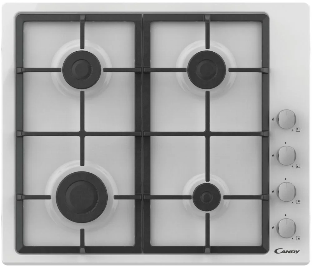 Поверхность газовая Candy CHG6LW (Smart / Белый / Сталь / Чугун)-1