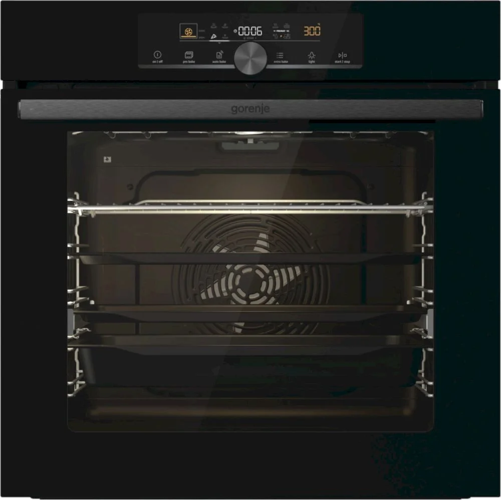 Духовой шкаф Gorenje BPS6747A06BG (Advanced / 77 л / до 300 °C / Чёрный, стекло / AquaClean + пиролиз / тел. напр. (x1) / А+ / IconLED+ / SoftClose)-0