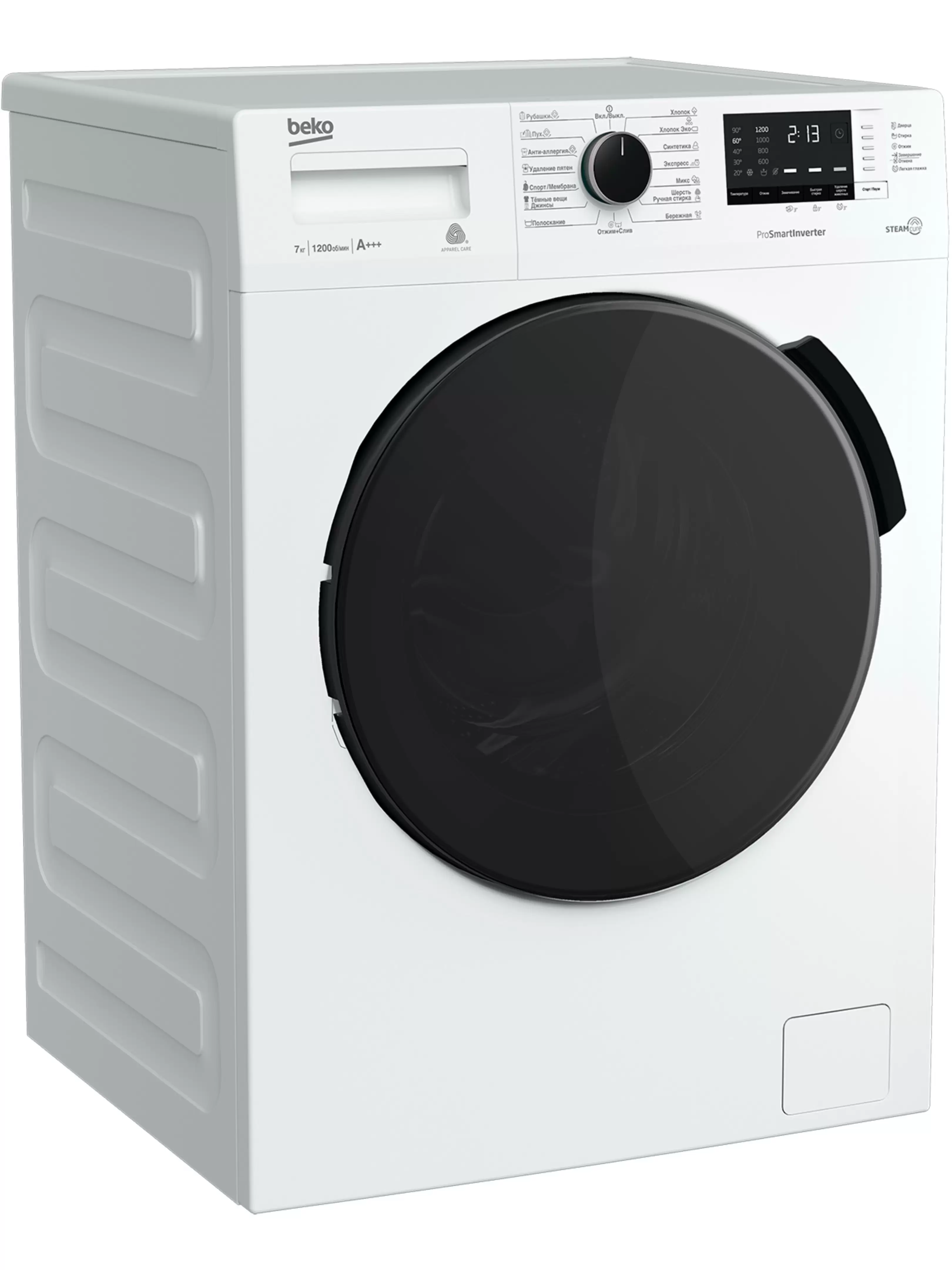 Стиральная машина Beko RSPE78612W (49см / 7кг / 1200об / пар SteamCure™ / OptiSense® / Инверторный мотор ProSmart™ / A+++)-1