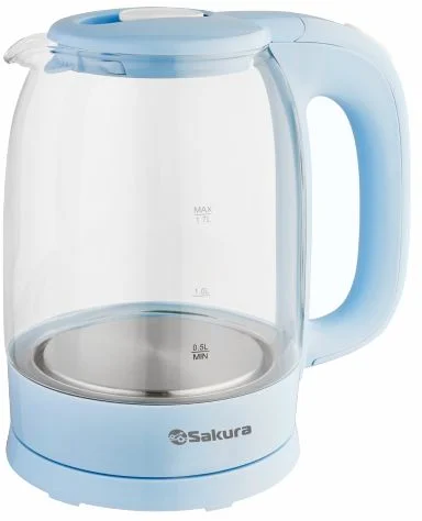Чайник Sakura SA-2740BL (2200 Вт / 1,7 л / стекло / голубой)-0