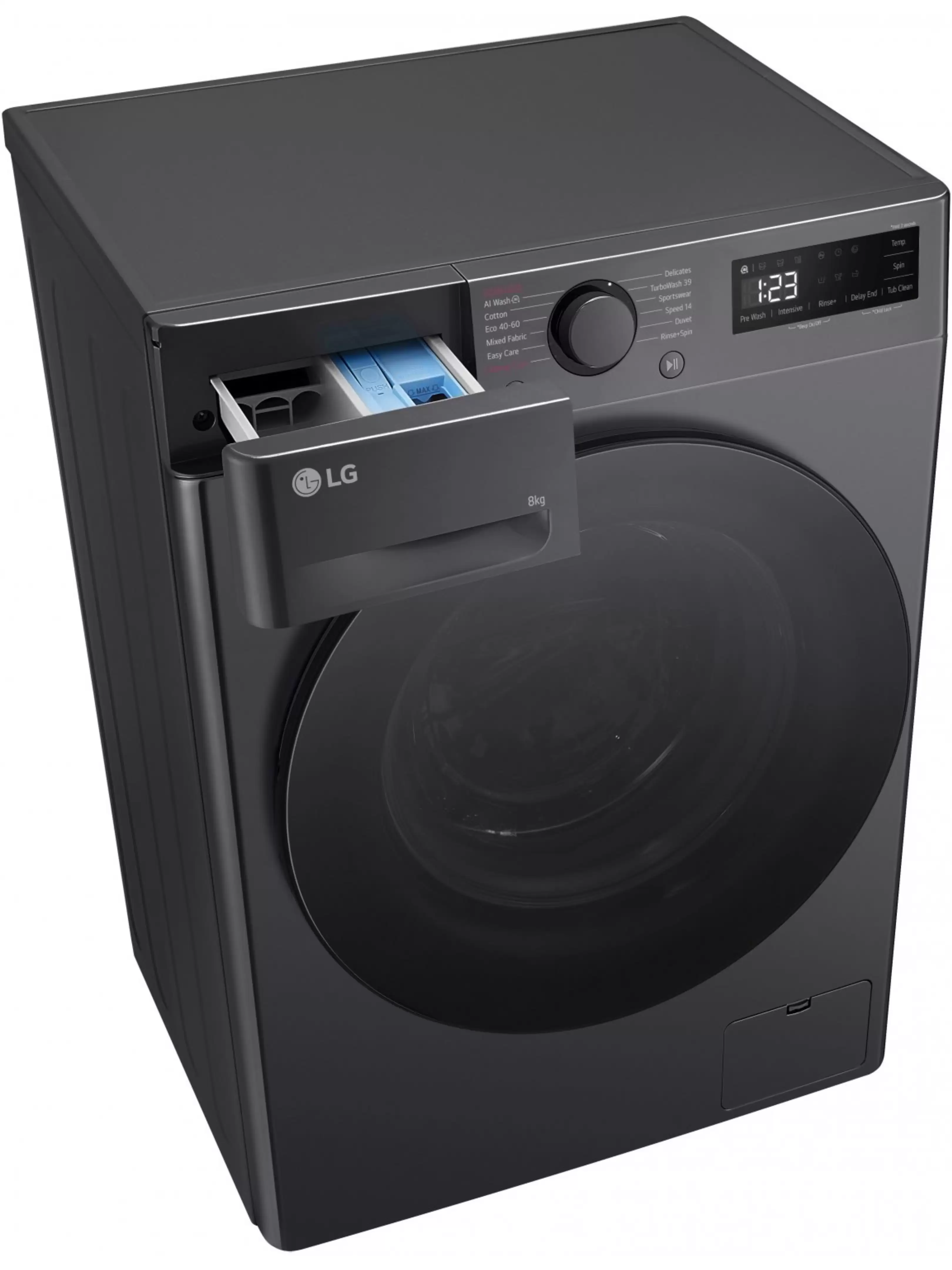 Стиральная машина LG F2WR508S2M (47.5см / 8кг / 1200об / пар / добавление белья / AI DD ™ / Smart Diagnosis / Inverter Direct Drive / A+++ / Чёрная)-11