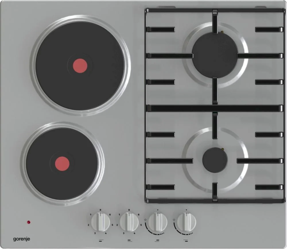 Поверхность комбинированная Gorenje GE690X (Essential / нерж. сталь / эмалированная решетка / 3.5 кВт)-0