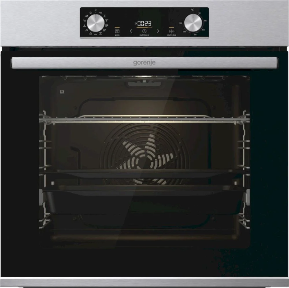 Духовой шкаф Gorenje BPS6737E14X (Essential / Нерж. / SilverMatte / IconLED / AirFry / GentleBake / UltraCoolDoorQuadro / телескоп / пиролиз)-0