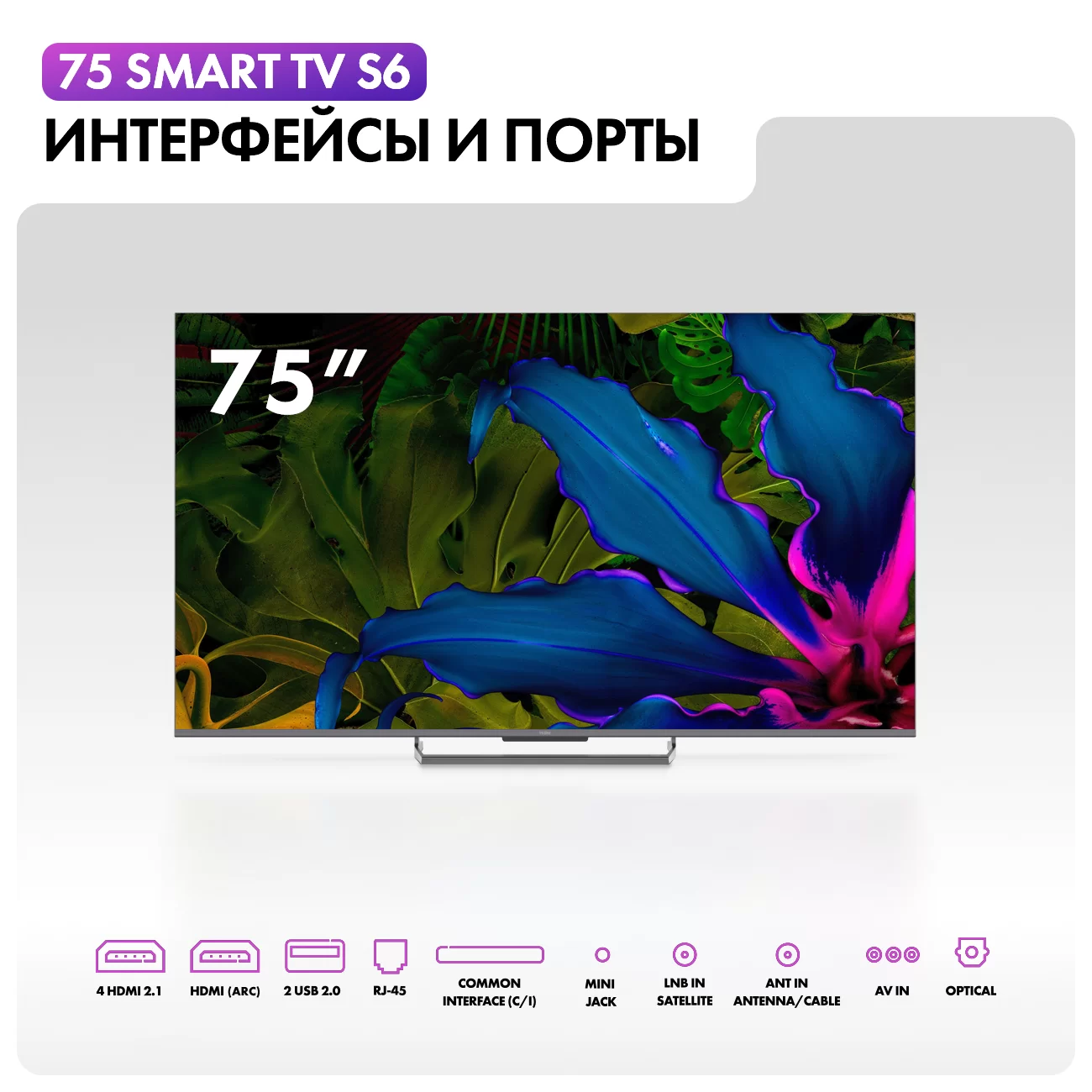 Телевизор Haier 75" S6 4K UHD HQLED Android TV 144 Hz VRR-12