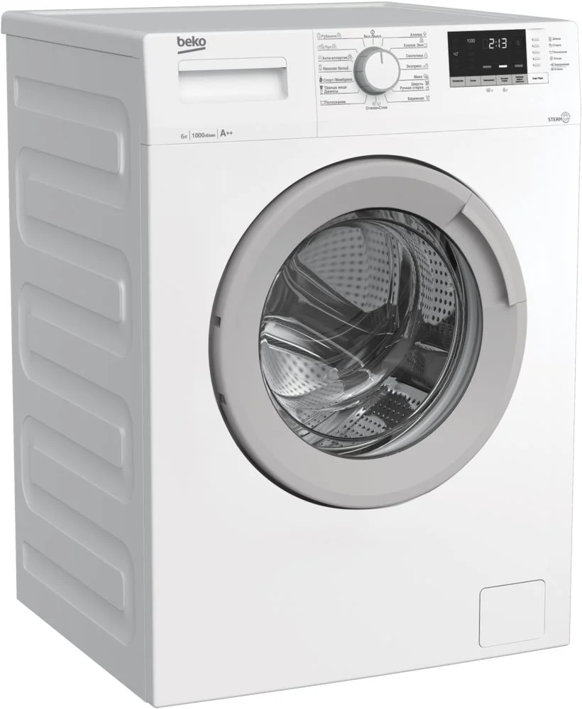 Стиральная машина Beko WSDN63512ZSW (40-44см / 6кг / 1000об / пар SteamCure™ / OptiSense® / A++)-1