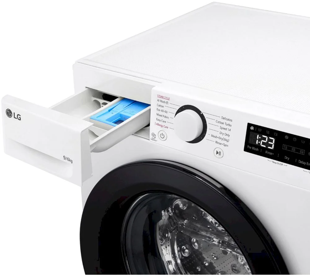 Стирально-сушильная машина LG F4DR509SBW (56.5см / 9кг / 6кг / 1400об / пар / AI DD / TurboWash™360 / Inverter Direct Drive / A+++)-5