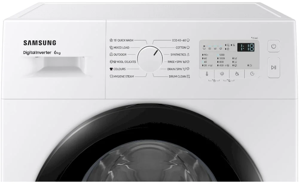 Стиральная машина Samsung WW60A3120BH/LE (40см / 6кг / 1200об / пар / Drum Clean / мотор - Digital Inverter)-5