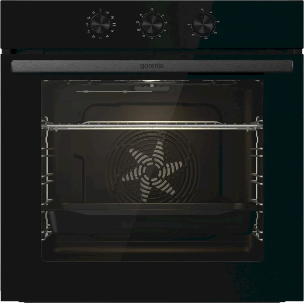 Духовой шкаф Gorenje BO6725E02BG (Essential / 77 л / до 300 °C / Чёрный, стекло / AquaClean / PerfectGrill / съемные направляющие / А)-0