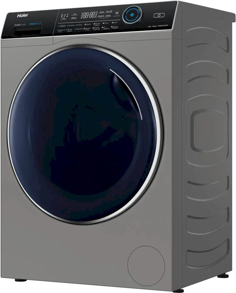 Стирально-сушильная машина Haier HWD80-BP14979S (53,5см / 8/5кг / 1400об / пар / Инверторный Двигатель / Серебро)-2
