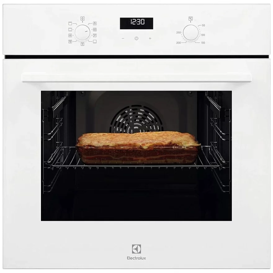 Духовой шкаф Electrolux EOF5F50BV (SurroundCook 500 / 65 л / до 250°C / Белое стекло / Катализ / телескоп. напр. (x1))-0