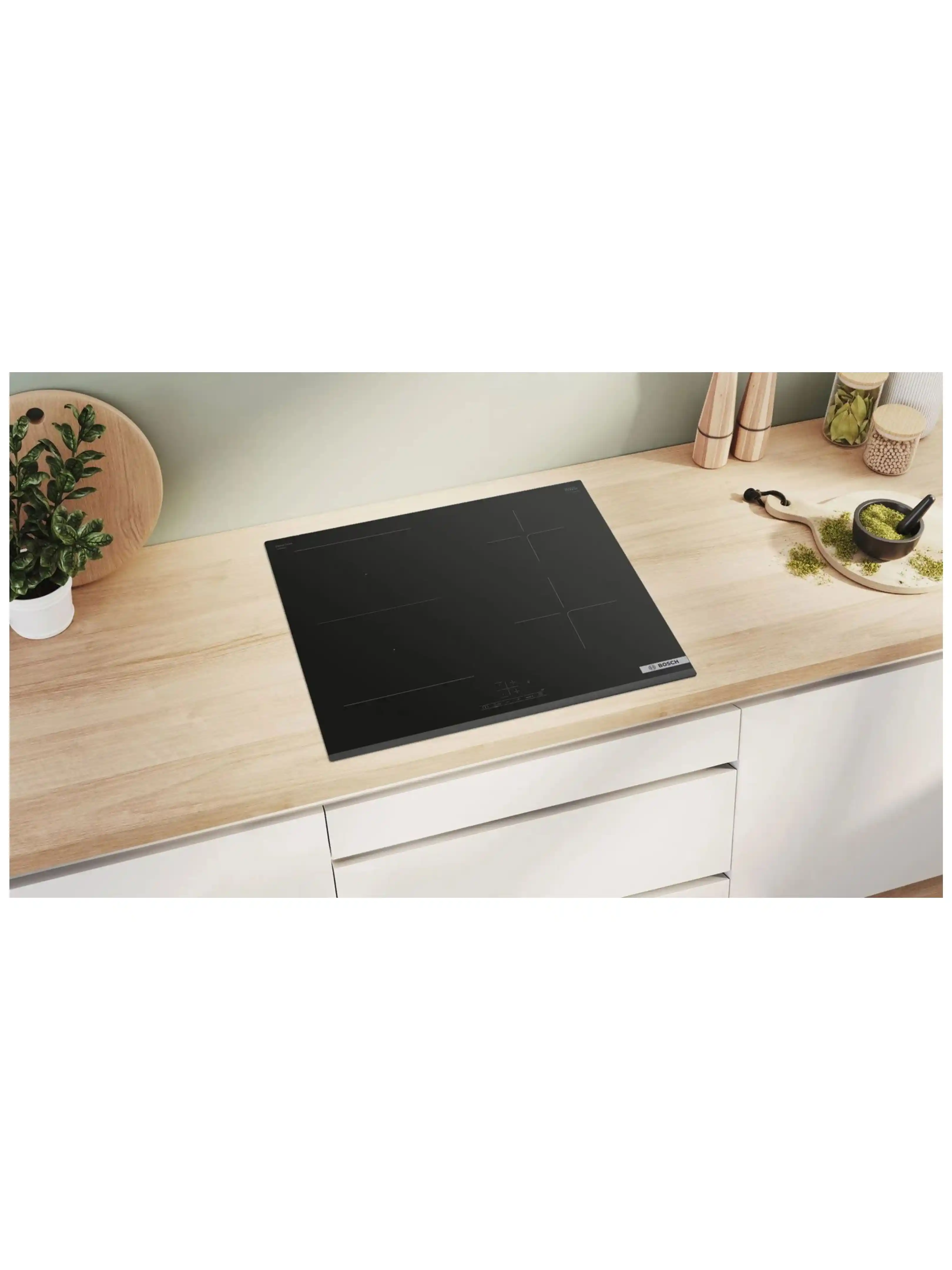 Поверхность индукционная Bosch PVS63KBB5E (Serie4 / Чёрная стеклокерамика / 4 конфорки / QuickStart/PowerBoost/ReStart /CombiZone / Таймер / 6,9 кВт)-3