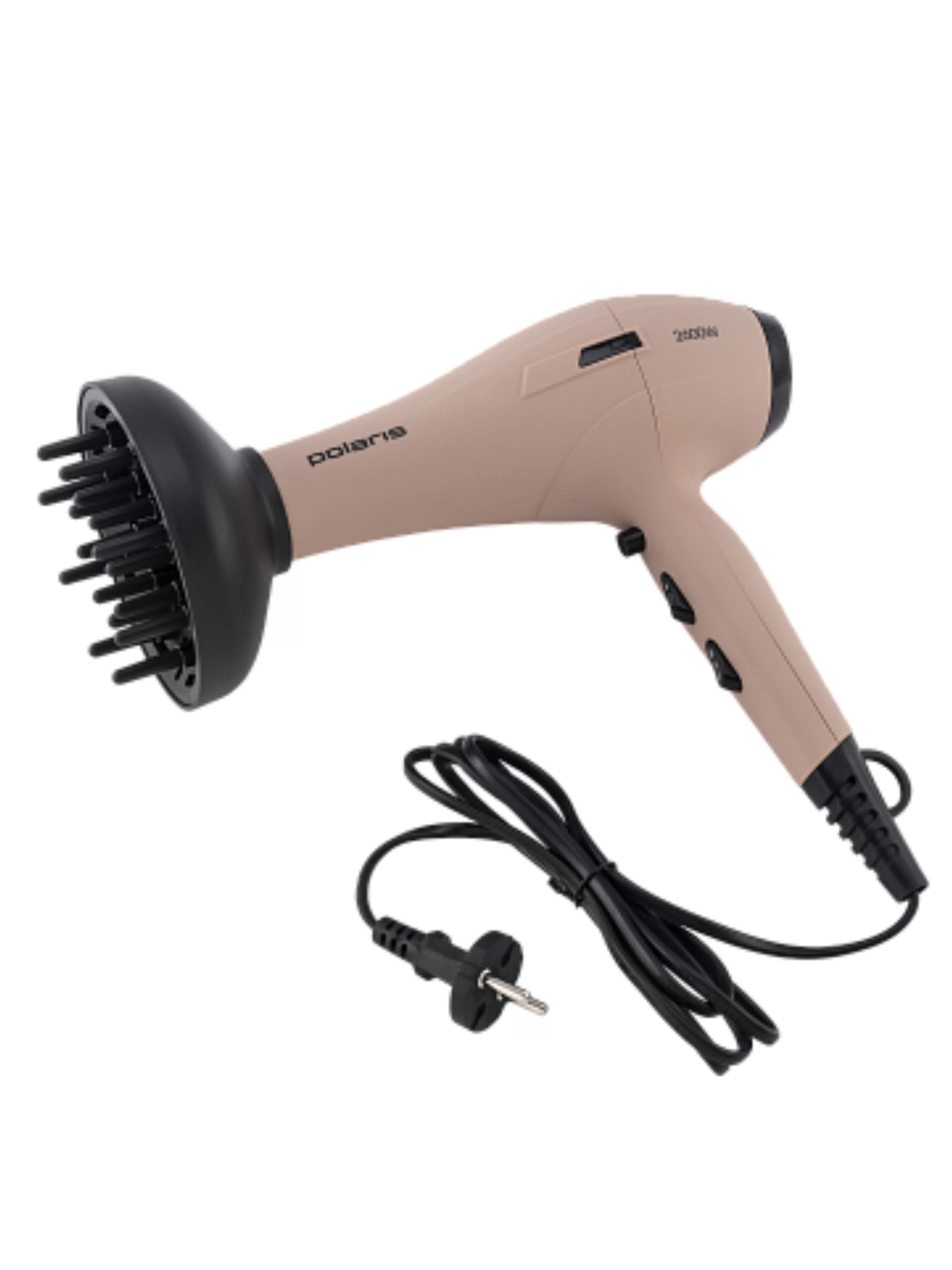 Фен Polaris PHD 2600AСi (полноразмерный/ 2600 Вт / 3 режима / холодный воздух / шнур - 3 м / ионизация/ диффузор / концентратор / розовый пепел)-2