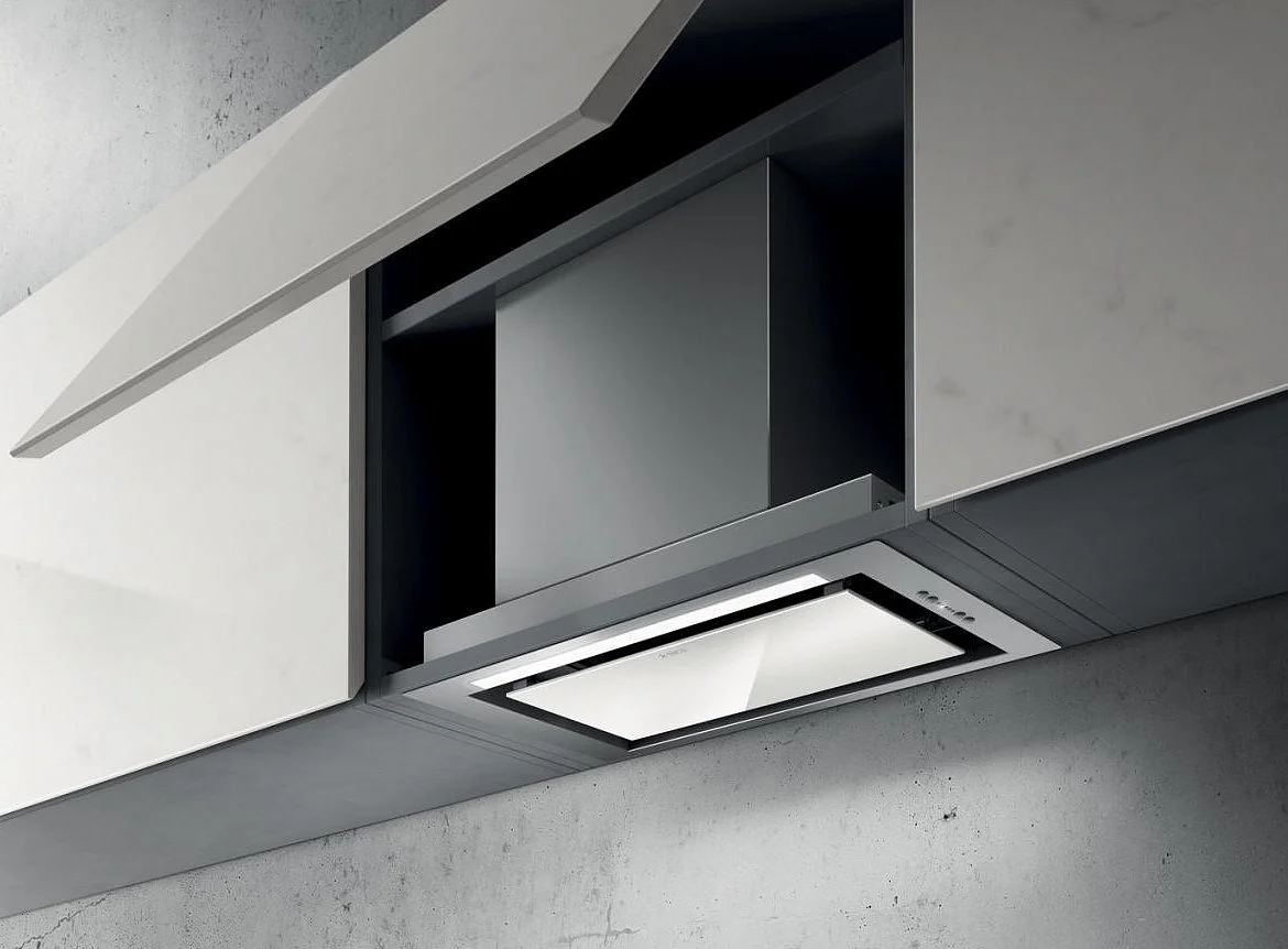 Вытяжка полновстраиваемая Elica Hidden 2.0 IXGL/A/52 (1300 м³/ч / 280 Вт / LED освещение 1x7 Вт / ширина - 52.3 см / белое стекло + нерж.)-3