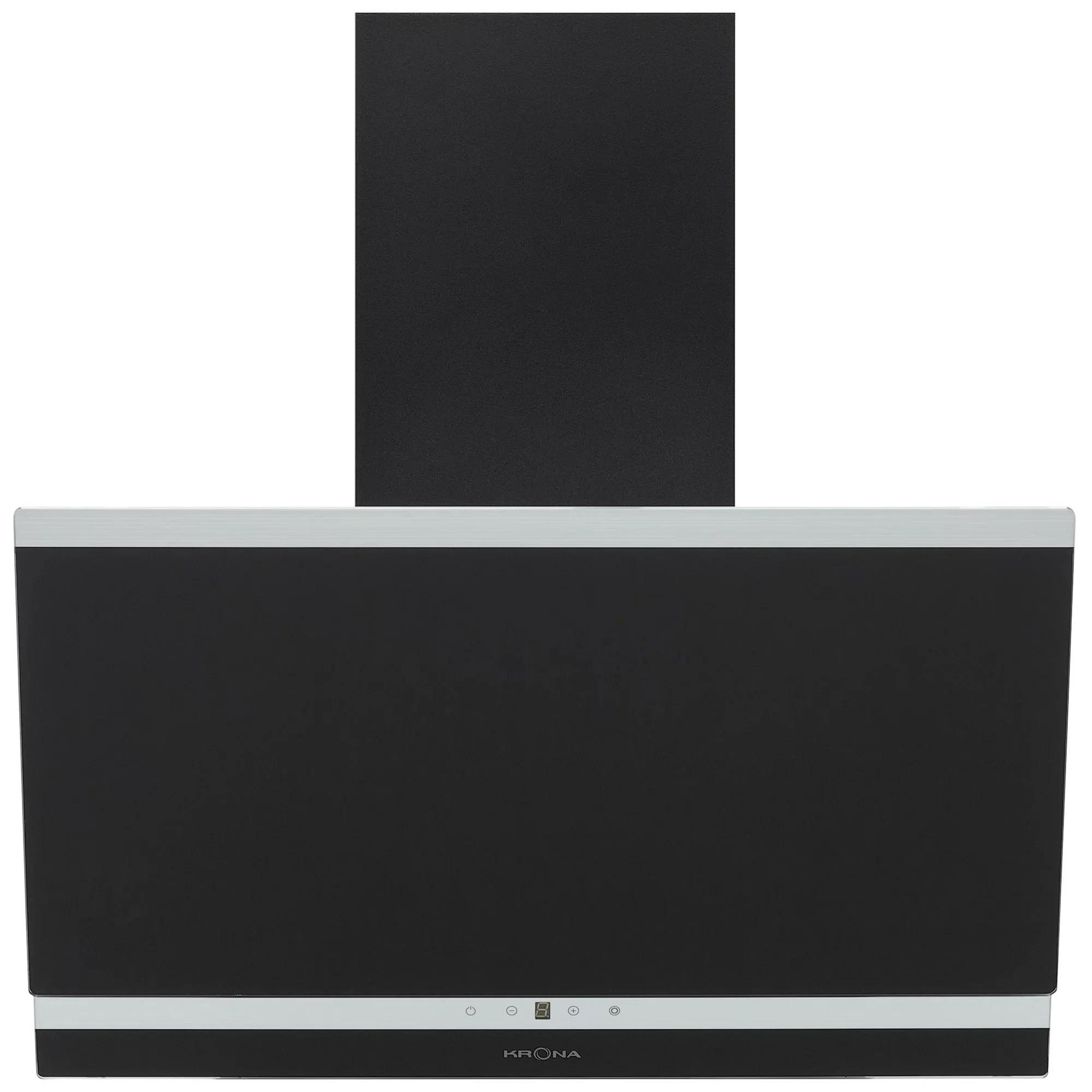 Вытяжка наклонная KRONA IRMA A 600 black S (1300 м³/ч / 210 Вт / LED освещение 2x1 Вт / ширина - 59.5 см / таймер / чёрное стекло)-0