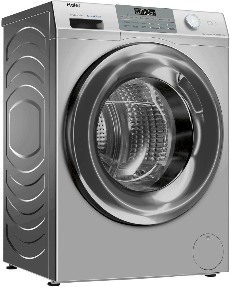 Стиральная машина Haier HW70-BP12959BSE (45,4 см / 7кг / 1200об / пар / Smart Dual Spray / Wi-Fi / Invertor / A+++ / Серебро)-2