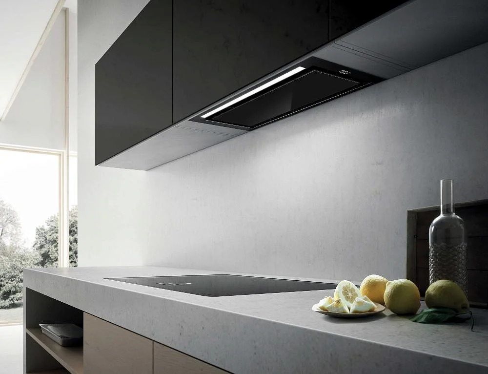 Вытяжка полновстраиваемая Elica HIDDEN 2.0 @ BLGL/A/72 (1300 м³/ч / 280 Вт / LED освещение 1x7 Вт / ширина - 71.4 см / ElicaConnect / Чёрное стекло)-2