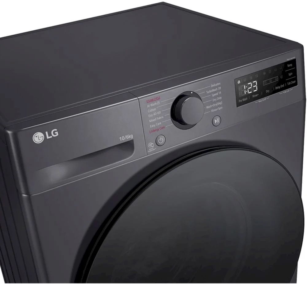 Стирально-сушильная машина LG F4DR510S2M (56.5см / 10кг / 6кг / 1400об / пар / AI DD / TurboWash™360 / Inverter Direct Drive / A+++ / Чёрная)-2
