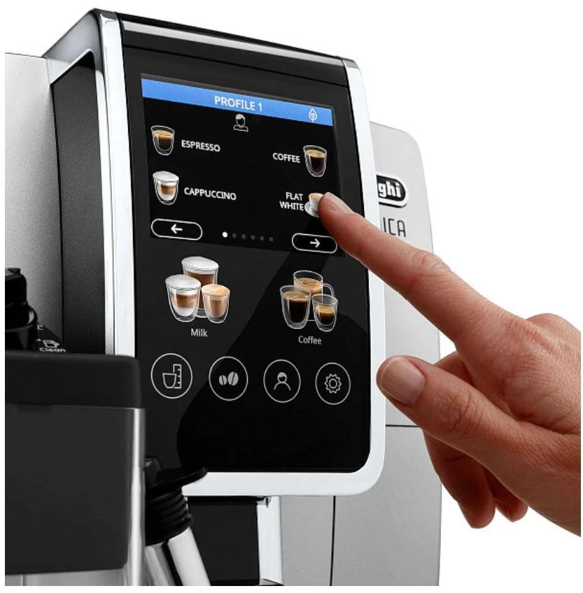 Кофемашина DeLonghi Dinamica Plus ECAM380.85.SB (кофе зерновой, молотый/ 1450 Вт/ 1.8 л/ автоматический капучинатор/ 12 напитков)-2