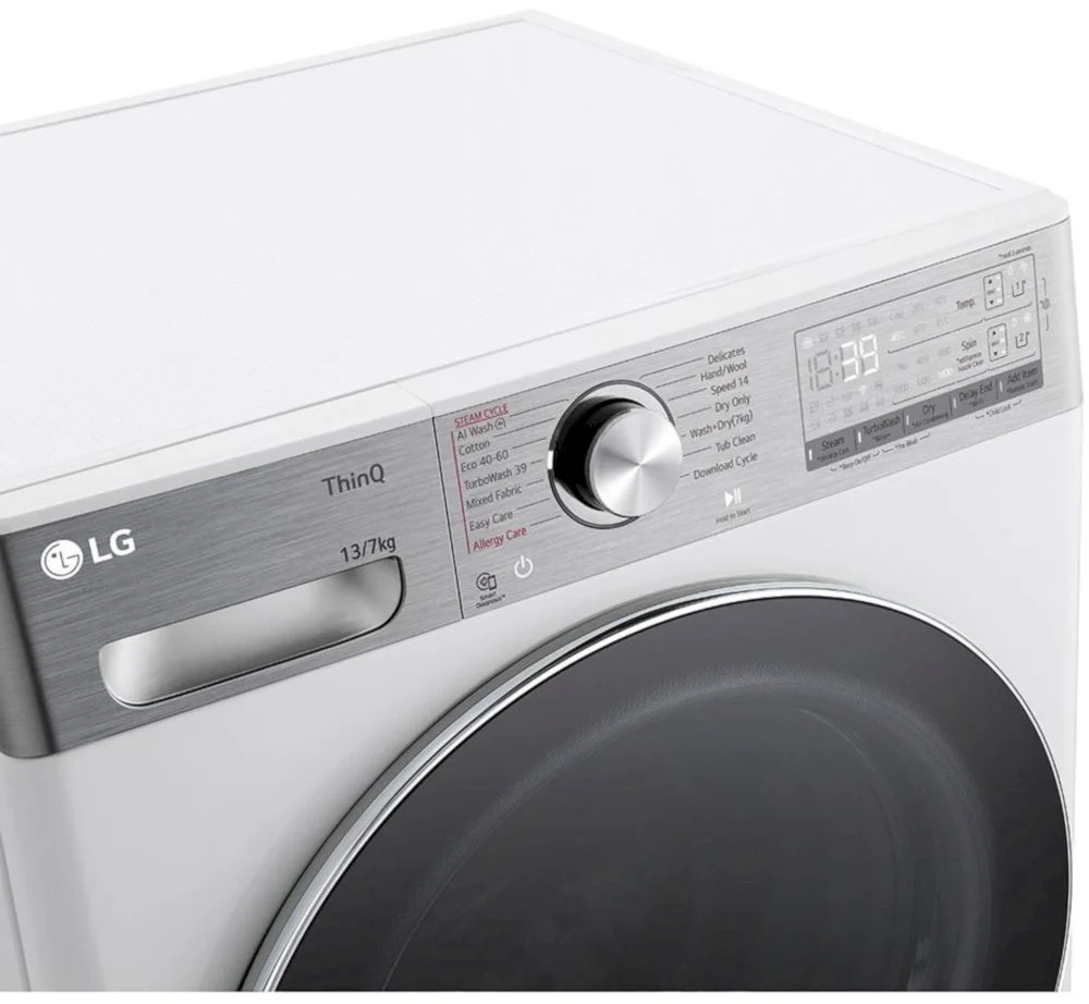Стирально-сушильная машина LG F4DR913P3WA (61.5см /13кг/7кг/ 1400об / пар / AI DD / TurboWash™360 / Wi-Fi / Inverter Direct Drive / A+++)-2