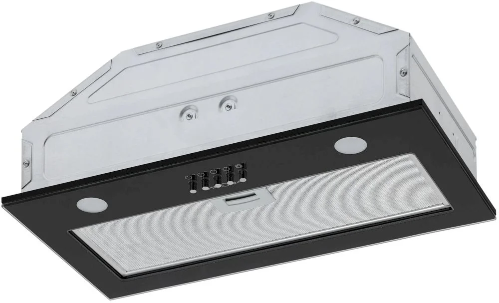 Вытяжка полновстраиваемая KRONA KATE 600 GLASS BLACK PB K (760 м³/ч / 65 Вт / LED освещение 2x1 Вт/ ширина - 53 см / чёрное стекло)-0
