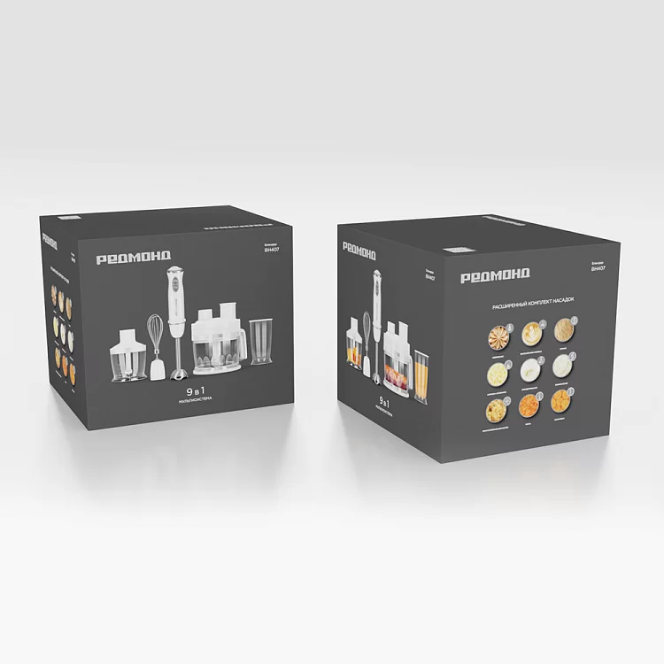 Блендер Redmond BH407 (1500 Вт / скоростей 5 / турборежим / венчик, измельчитель, стакан, комбайн, шинковка, нарезка кубиками)-11