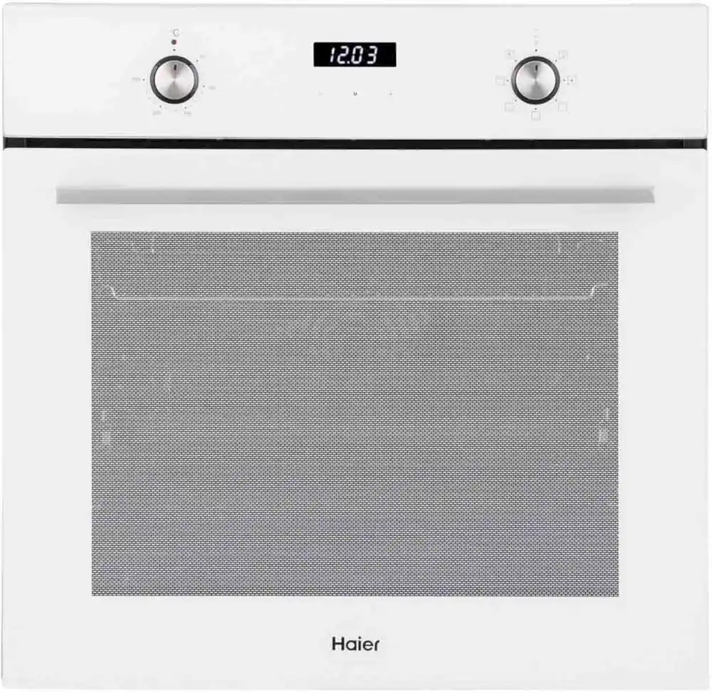 Духовой шкаф Haier HOX-P06HGW (76 л / Белое стекло / Гриль / Телескоп.напр.(x1) / Эмаль легкой очистки / A)-0