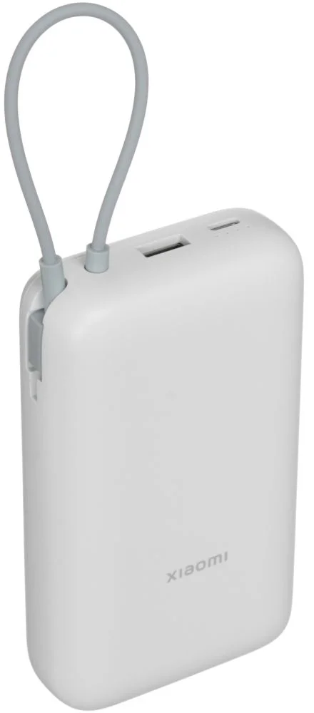 Портативная батарея Xiaomi Power Bank 20000mAh, встроенный кабель, светло-серый (BHR9738GL)-0