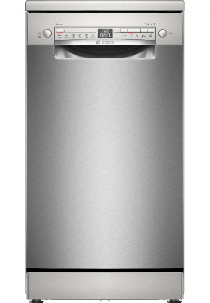 Машина посудомоечная отдельностоящая 45 см Bosch SPS2HKI57E (10 комплектов / 2 полки / Расход воды - 8,9 л / Home Connect / AntiFinger Silver)-0
