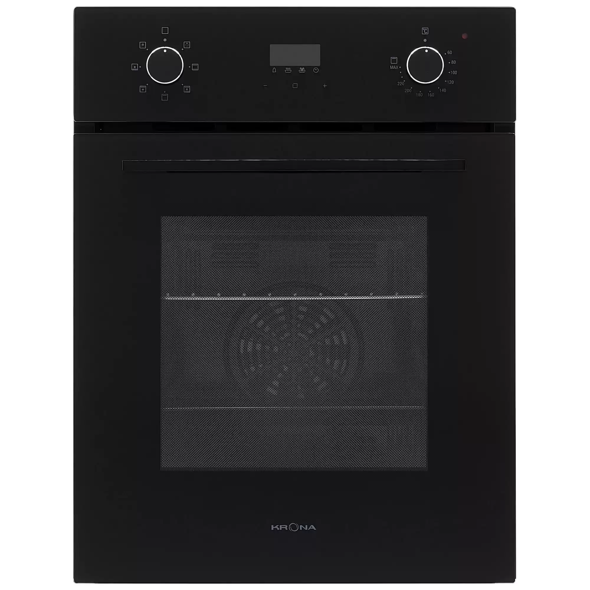 Духовой шкаф KRONA RITUS 45 BL/BL (Узкий, 45 см / 45 л / до 260 °C / Чёрное стекло / Рельефные направляющие / Гриль / А)-0