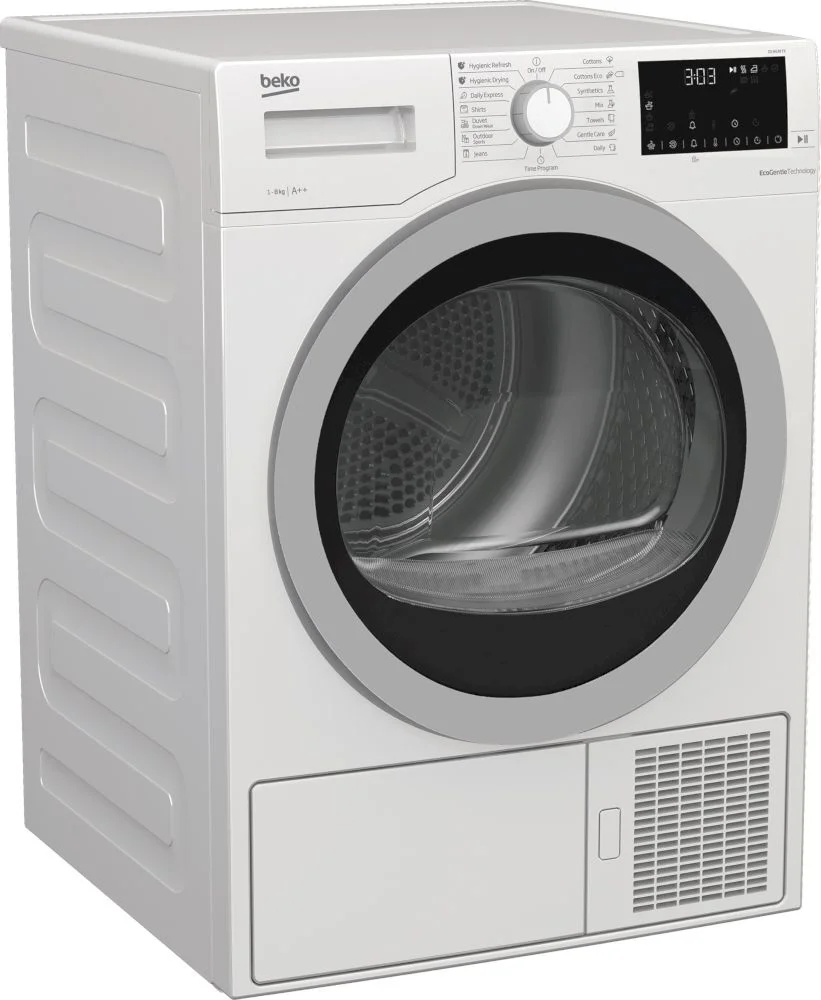 Сушильная машина с тепловым насосом Beko DS 8439 TX (52,3см / 8кг / FlexySense® / Hygienic Drying / А++)-0