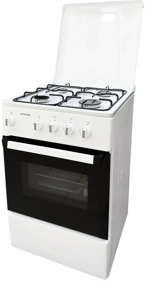 Плита газовая Snaige SNFG-60W (Белая / Электроподжиг / Газконтроль духовки)-0