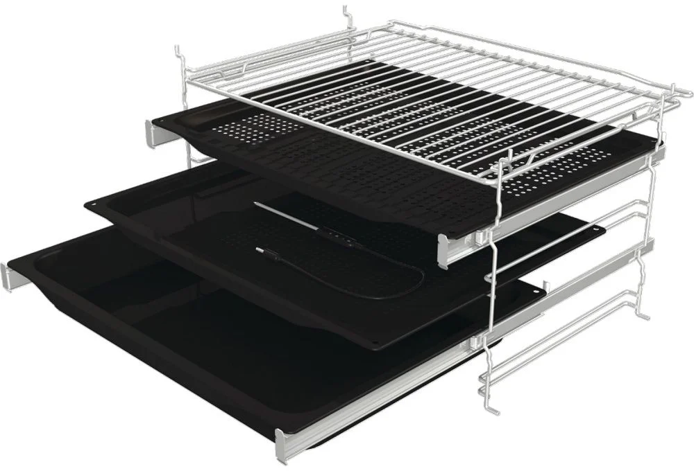 Духовой шкаф с добавлением пара Gorenje BSA6747A04BG (Advanced / 77 л / до 300 °C / Чёрный, стекло / CataClean / Per.Grill / телескоп. напр. (x2) / A+-3
