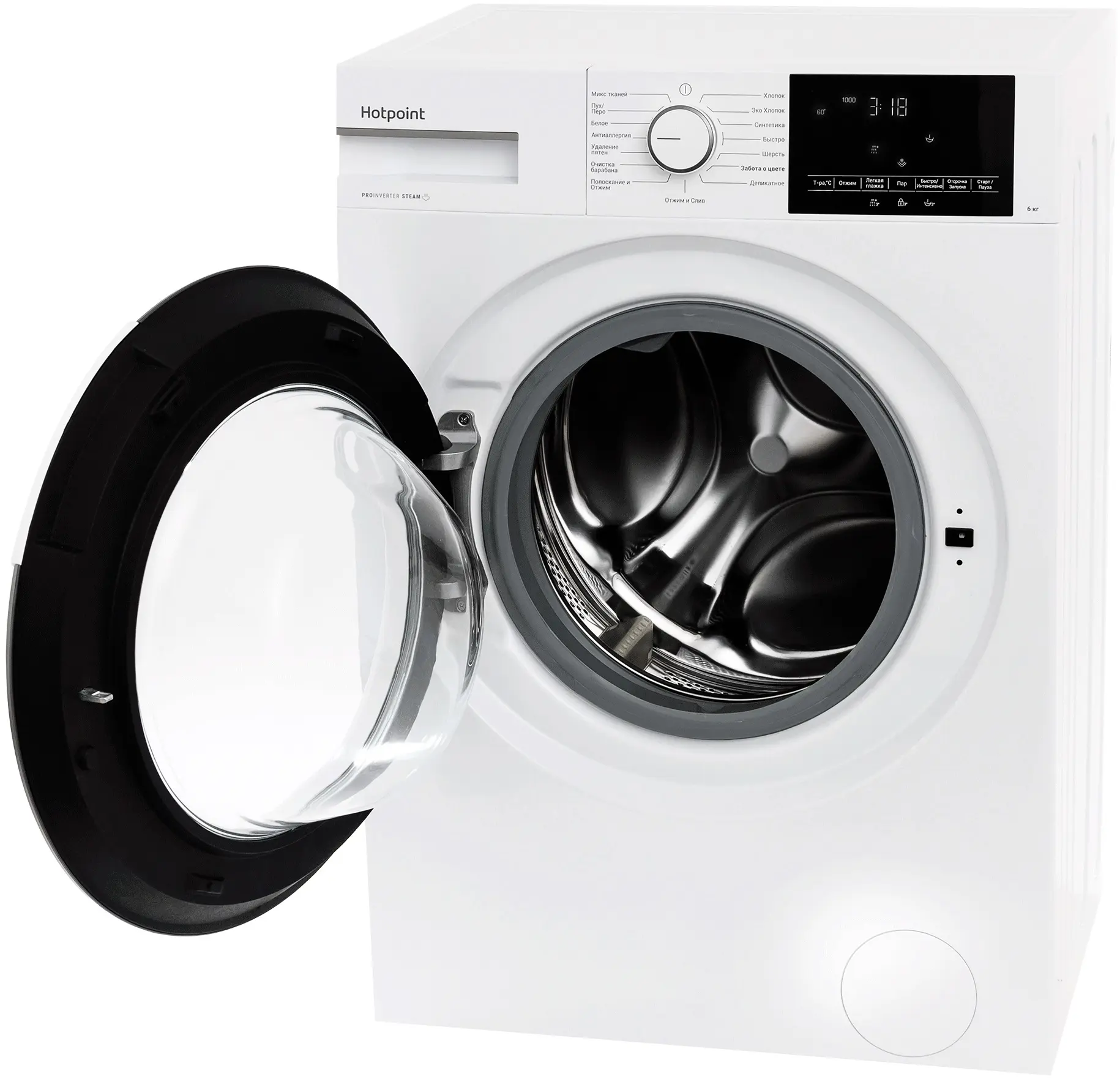 Стиральная машина Hotpoint WSH 6090 VWW (44,3-46,8см / 6кг / 1000об / пар / Инверторный мотор / A)-3