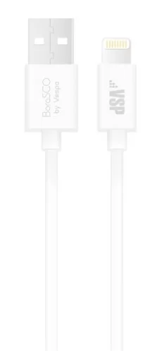Кабель Borasco Lightning - USB, 2A, 1 метр, белый (20543)-0
