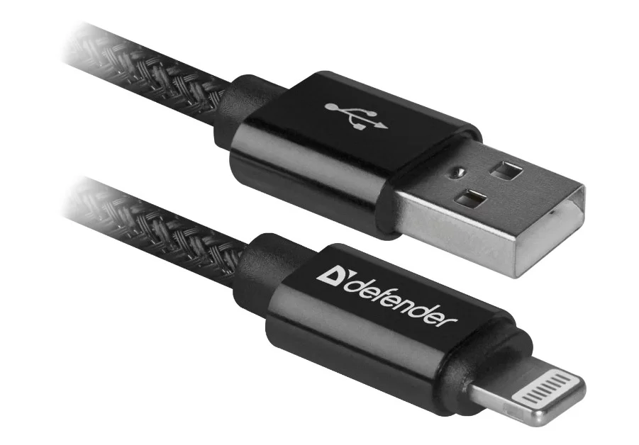 Кабель Defender ACH01-03T PRO Lightning - USB, 1м, Черный-0