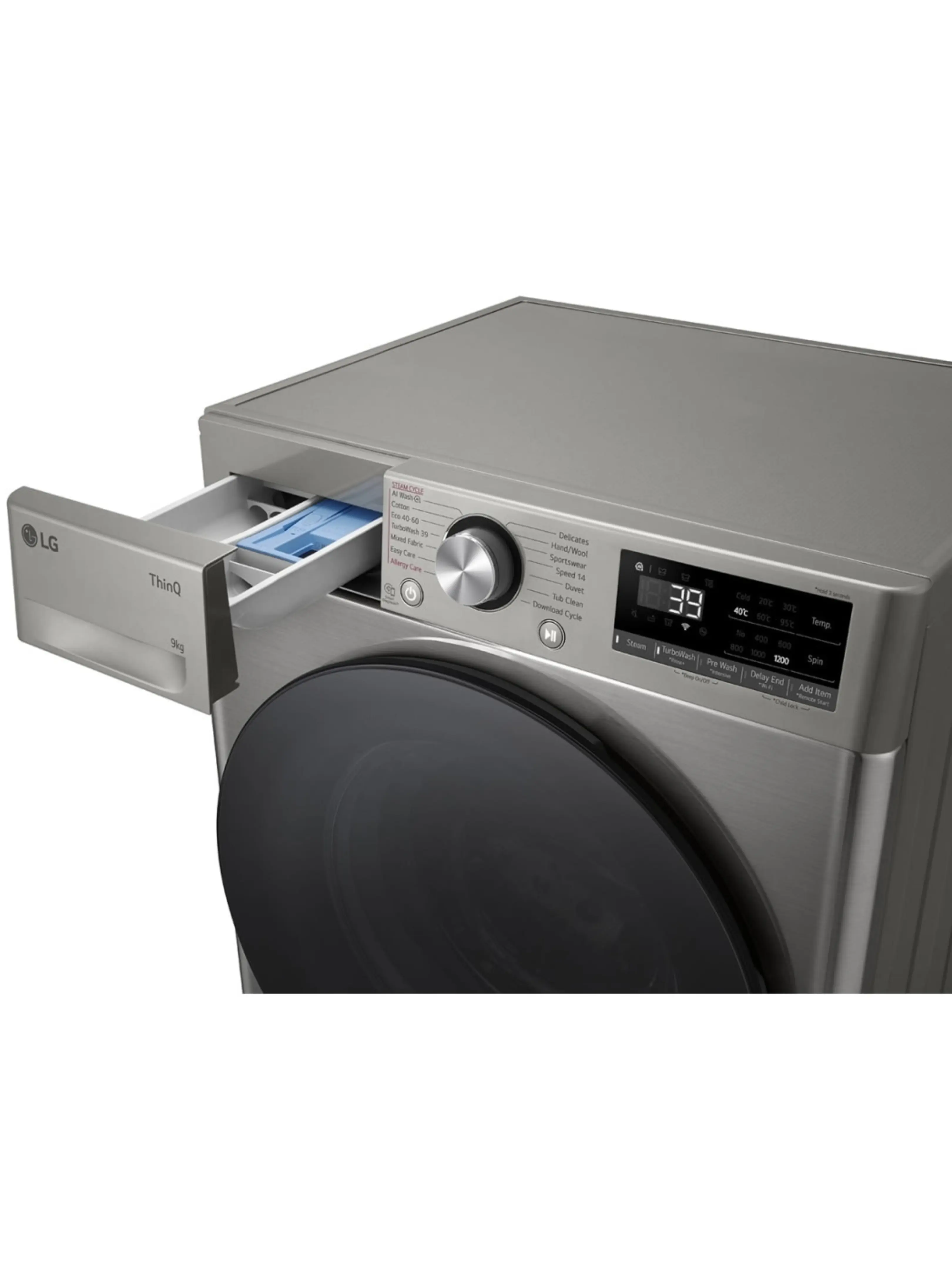 Стиральная машина LG F2WR709S2P (47.5см /9кг/1200об/пар/ добавление белья / AI DD ™ / TurboWash™ 360˚ / Wi-Fi / Inverter Direct Drive / A+++ / Серая)-5