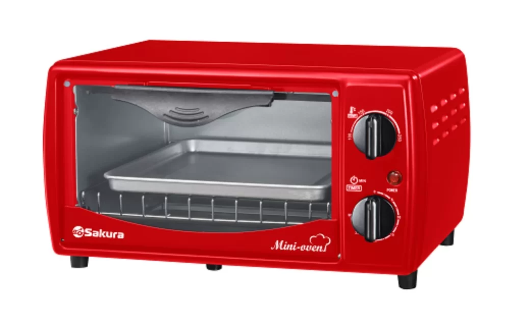 Мини-печь Sakura SA-7018R (10 л/ 1000 Вт/ красная)-0