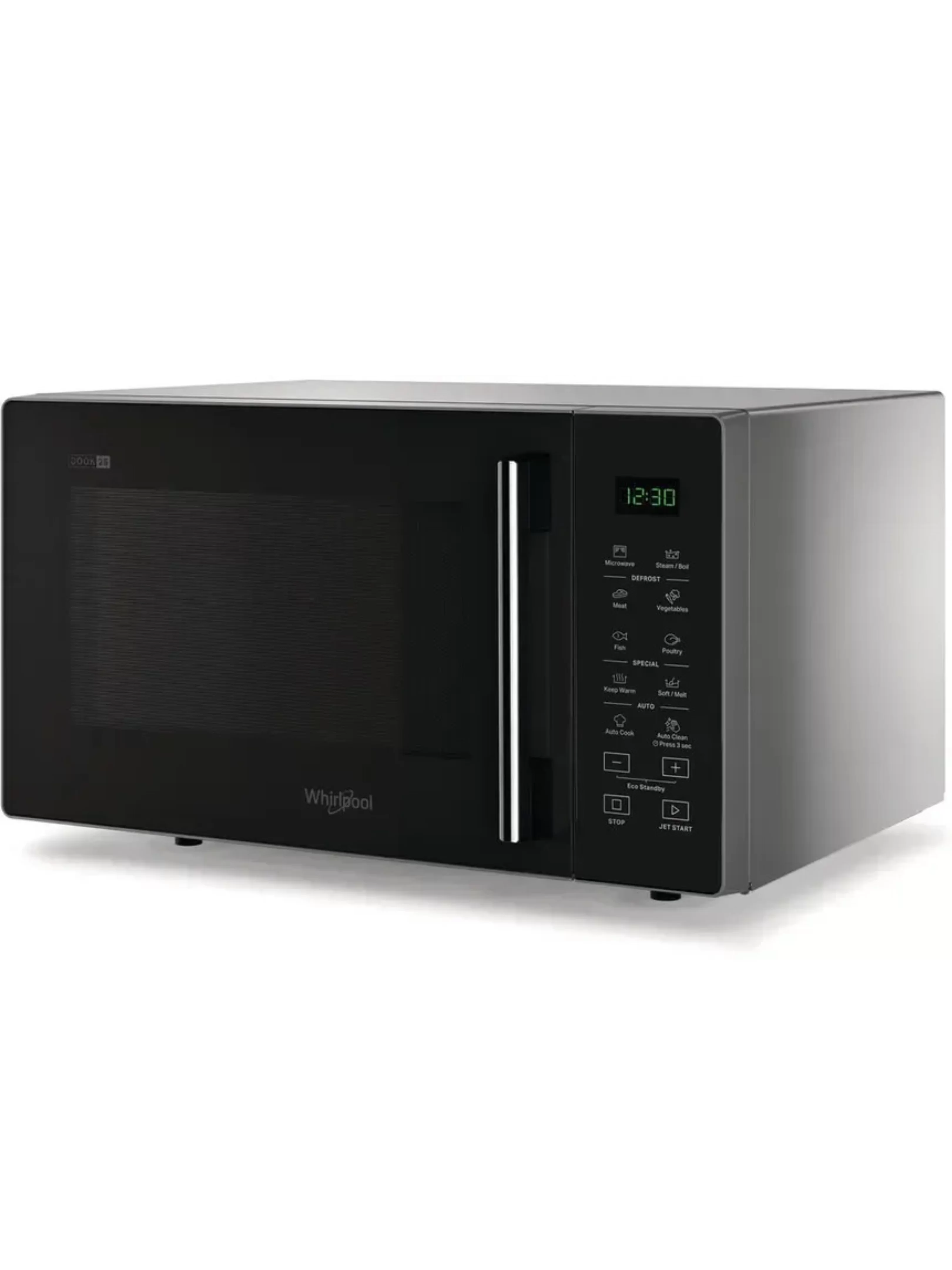 Микроволновая печь Whirlpool MWP 252 SB (25 л, 900 Вт, переключатели сенсор, дисплей, серебристый/черный)-1