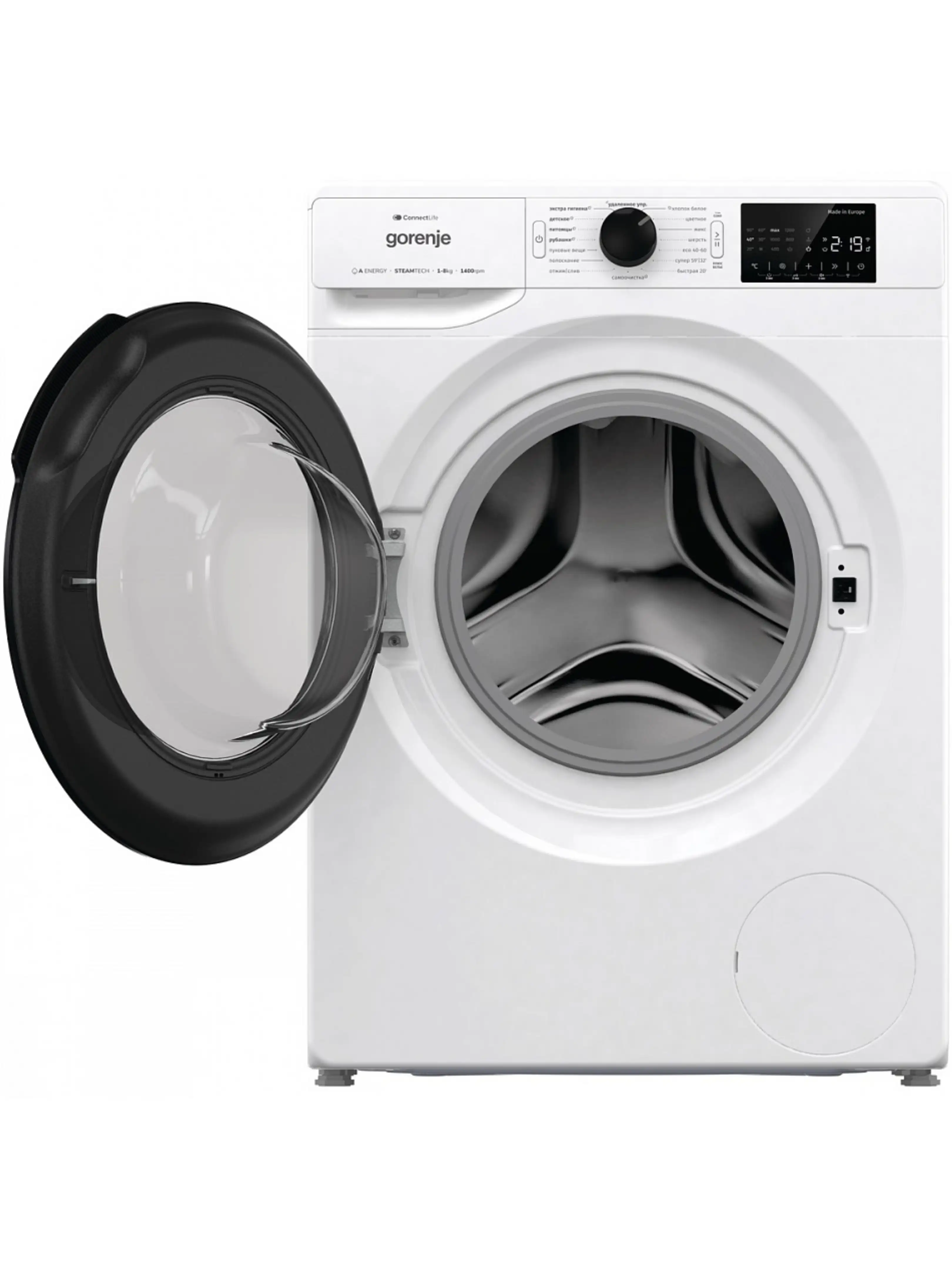Стиральная машина Gorenje WGPNEI84A1SW (Essential / 54,5 см / 8кг / 1400об / пар / Wi-Fi / А+++)-3