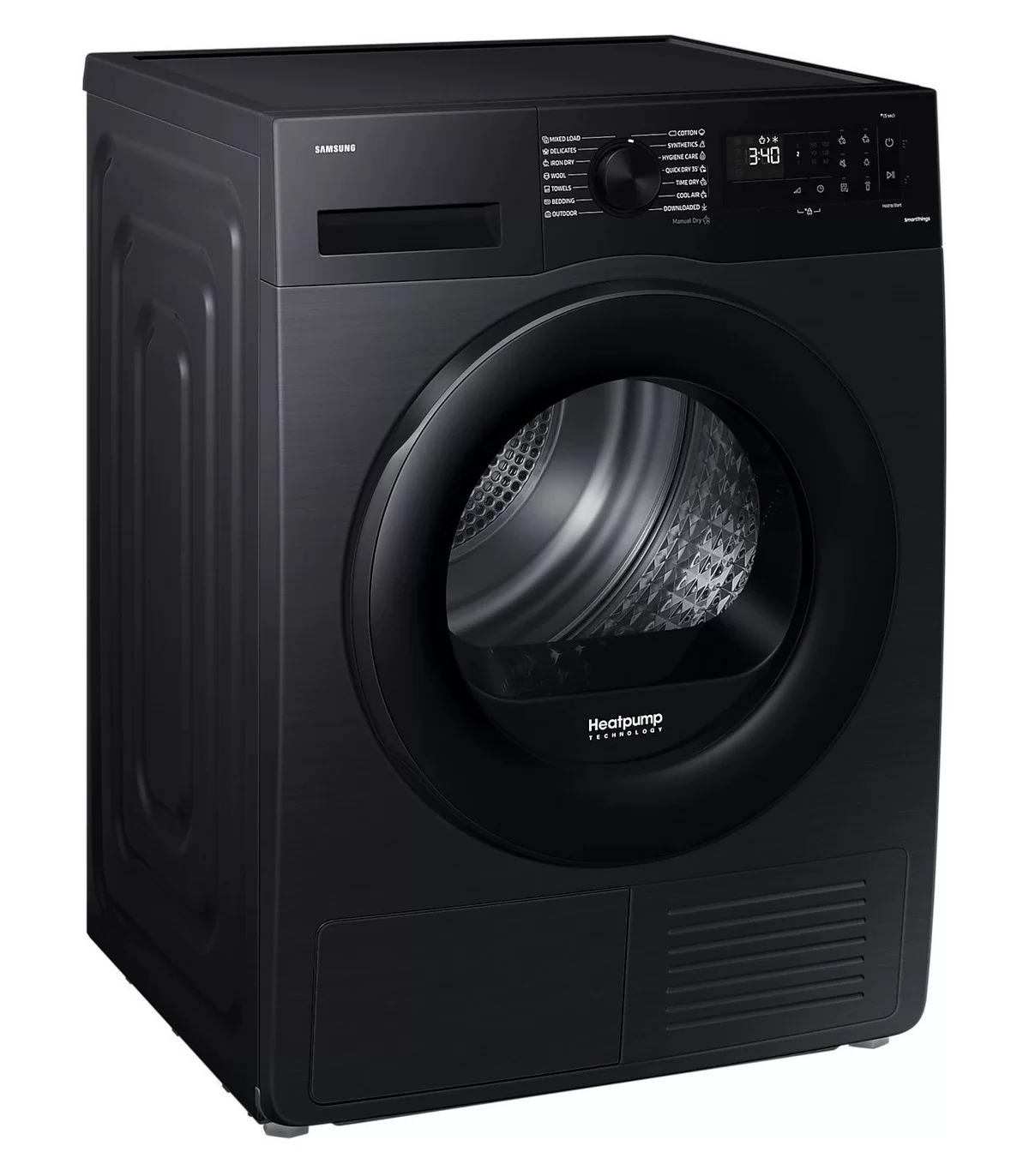 Сушильная машина с тепловым насосом Samsung DV90CGC2A0ABLE (65см / 9кг / HygieneCare / Air Refresh / OptimalDry / Wi-Fi / Чёрный)-0