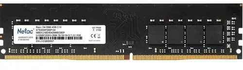 Память DDR4 4Gb 2666MHz Netac Basic NTBSD4P26SP-04-0