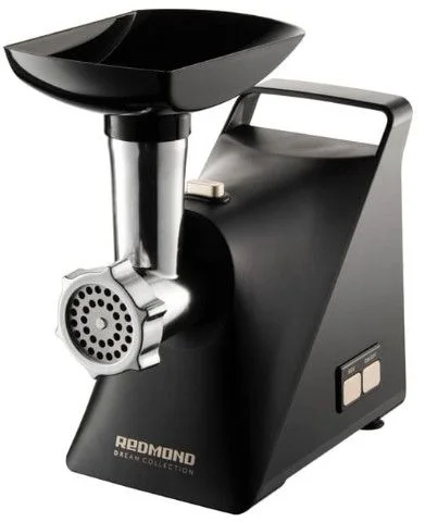 Мясорубка Redmond RMG-1244-6 (1340 Вт / 1.6 кг/мин / корпус - пластик / лоток - пластик / реверс / 5 насадок / чёрный)-0