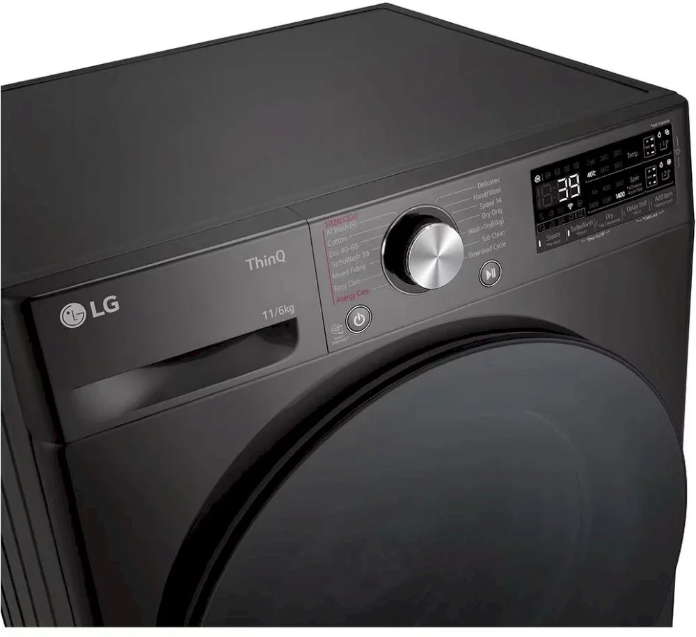 Стирально-сушильная машина LG F4DR711S2BA (56.5см /11кг/6кг/ 1400об / пар / AI DD / TurboWash™360 / Wi-Fi / Inverter Direct Drive / A+++ / Чёрная)-6