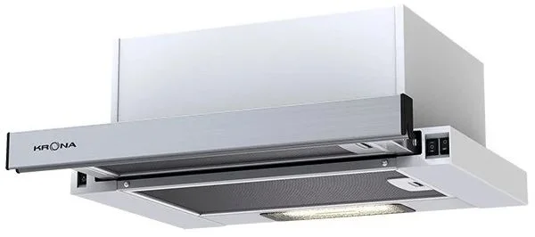 Вытяжка телескопическая KRONA KAMILLA 450 INOX (507 м³/ч / 110 Вт / галогенная лампа 1x28 Вт / ширина - 45 см / нерж. сталь / металл)-0