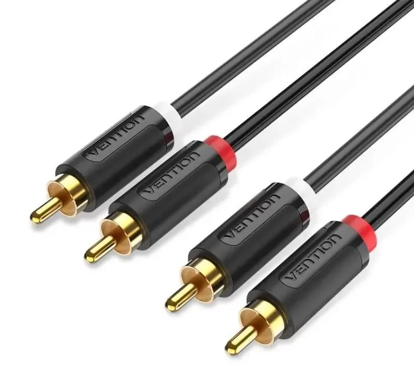 Кабель аудио Vention (2RCA M - 2RCA M) длина 2м. черный-0