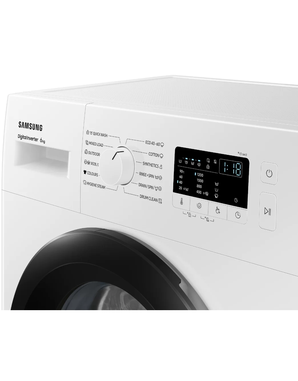 Стиральная машина Samsung WW60A3120BE/LE (40см / 6кг / 1200об / пар / Drum Clean / мотор - Digital Inverter)-7