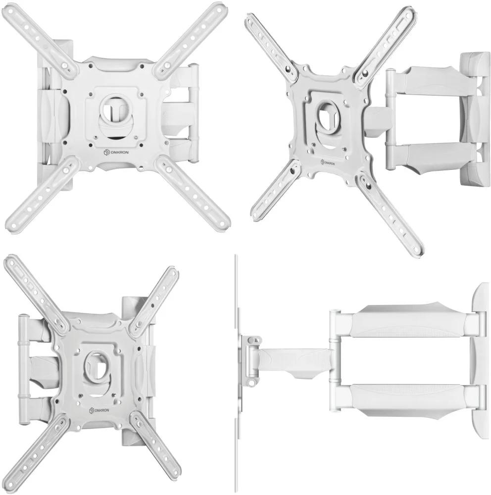 Кронштейн для ТВ ONKRON M4-W белый, для 32"-65", наклон 8°, поворот 180°, нагрузка до 35 кг, расстояние до стены 55-500 мм-0